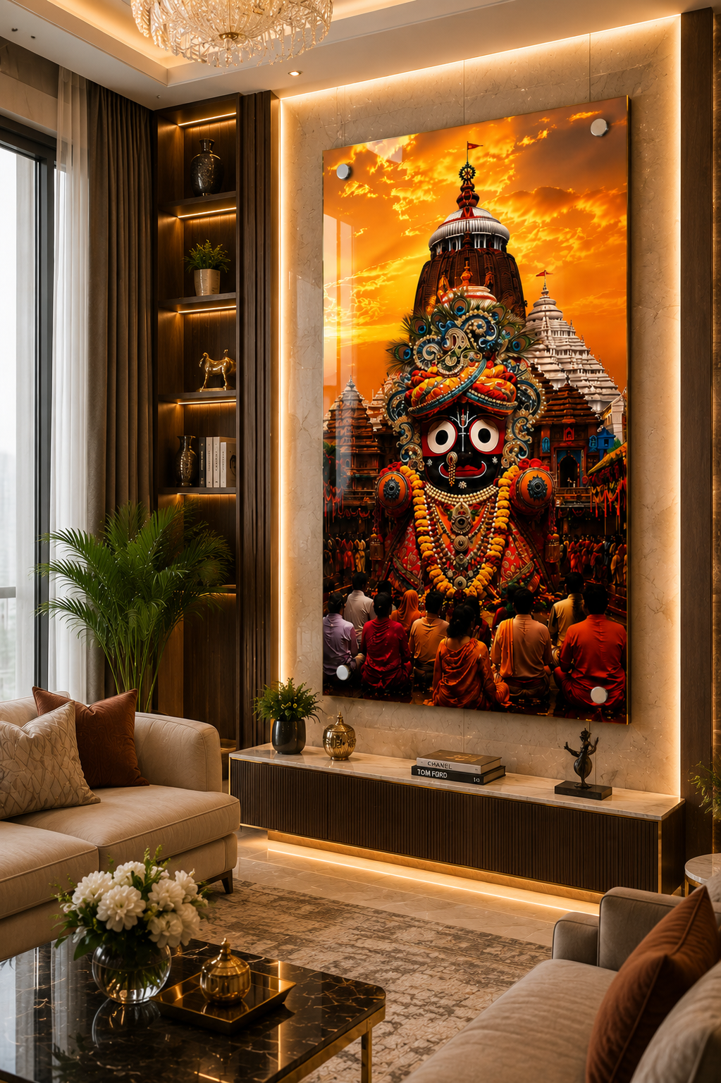 Lord Jagannath Rath Yatra Premium Acrylic Wall Art | Religious Painting for Home Decoration