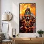 Jagannath Ji Puri Temple Acrylic Wall Art Painting | Divine Religious Home Temple Decoration