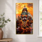 Jagannath Ji Puri Temple Acrylic Wall Art Painting | Divine Religious Home Temple Decoration