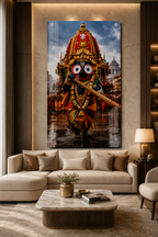 Jagannath Ji Premium Acrylic Wall Painting | Puri Rath Yatra Religious Art for Home & Office