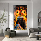 Jagannath Puri Wall Painting, Lord Jagannath Religious Acrylic Art for Home & Temple Decor