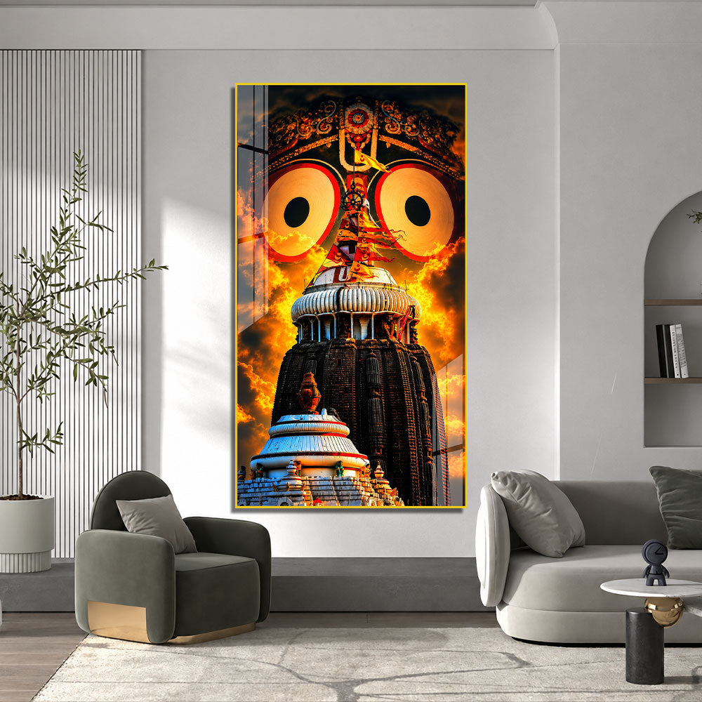 Jagannath Puri Wall Painting, Lord Jagannath Religious Acrylic Art for Home & Temple Decor
