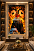 Jagannath Puri Wall Painting, Lord Jagannath Religious Acrylic Art for Home & Temple Decor