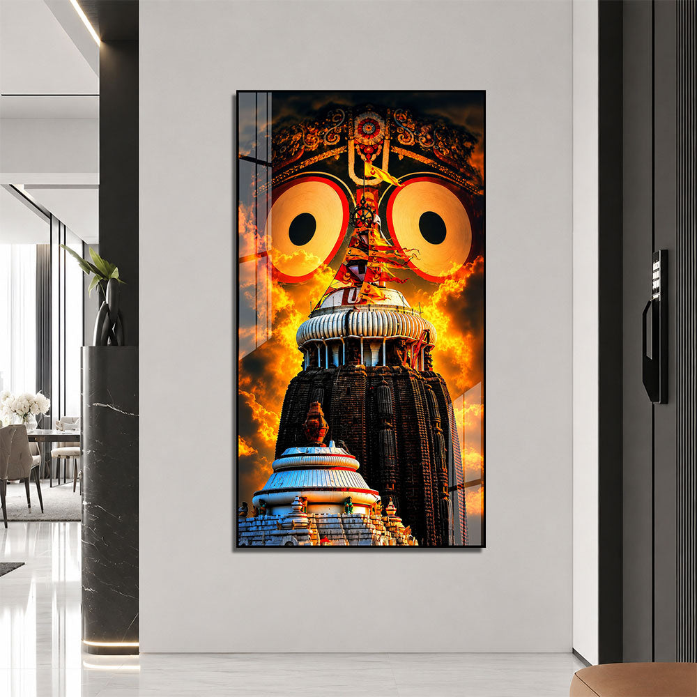 Jagannath Puri Wall Painting, Lord Jagannath Religious Acrylic Art for Home & Temple Decor