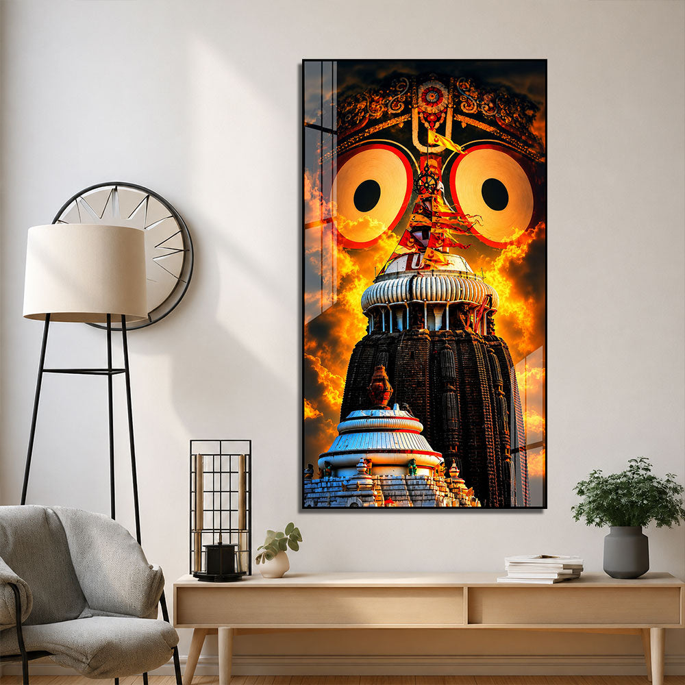 Jagannath Puri Wall Painting, Lord Jagannath Religious Acrylic Art for Home & Temple Decor