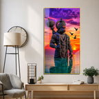 Lord Hanuman Acrylic Painting Wall Art Hindu Religious Spiritual Artwork for Home Temple Living Room