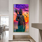 Lord Hanuman Acrylic Painting Wall Art Hindu Religious Spiritual Artwork for Home Temple Living Room