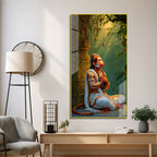 Bajrangbali Lord Hanuman Acrylic Wall Art Meditating Hindu Religious Painting Spiritual Devotional Artwork