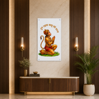 Lord Hanuman Prayer Pose Acrylic Wall Painting for Religious Home Decoration