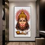 Sacred Ram Naam Hanuman Face Premium Acrylic Wall Art for Pooja Room Decoration