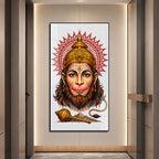 Sacred Ram Naam Hanuman Face Premium Acrylic Wall Art for Pooja Room Decoration
