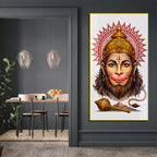Sacred Ram Naam Hanuman Face Premium Acrylic Wall Art for Pooja Room Decoration