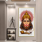 Sacred Ram Naam Hanuman Face Premium Acrylic Wall Art for Pooja Room Decoration
