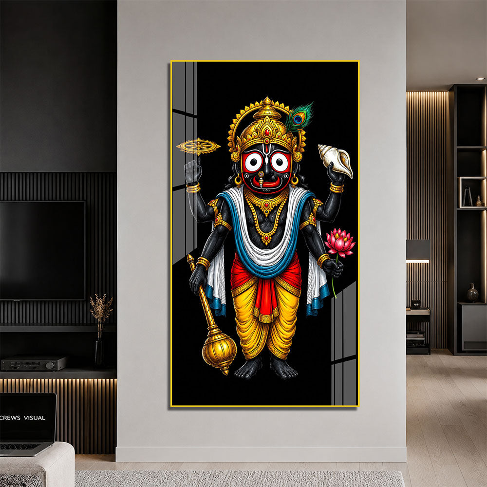 Lord Jagannath Premium Acrylic Wall Painting for Living Room and Home Temple Decor