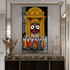 Lord Jagannath Grand Temple Darshan Acrylic Wall Painting for Meditation Room
