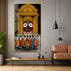 Lord Jagannath Grand Temple Darshan Acrylic Wall Painting for Meditation Room