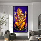 Sacred Narasimha Bhagwan with Prahlada Acrylic Painting for Home Decoration
