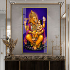 Sacred Narasimha Bhagwan with Prahlada Acrylic Painting for Home Decoration