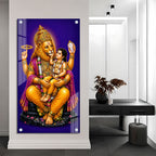 Sacred Narasimha Bhagwan with Prahlada Acrylic Painting for Home Decoration
