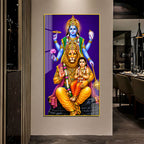 Lord Vishnu Narasimha with Prahlada Premium Acrylic Wall Painting for Home Decor