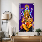 Lord Vishnu Narasimha with Prahlada Premium Acrylic Wall Painting for Home Decor