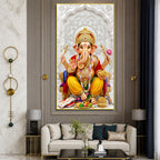 Lord Ganesha with Modak Premium Acrylic Wall Painting for Living Room Home Decor