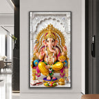 Majestic Ganesh Ji Premium Acrylic Wall Painting for Home and Office Decoration