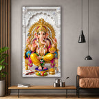 Majestic Ganesh Ji Premium Acrylic Wall Painting for Home and Office Decoration