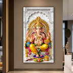 Majestic Ganesh Ji Premium Acrylic Wall Painting for Home and Office Decoration