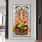 Hindu God Ganpati Bappa with Modak Acrylic Painting for Home and Office Decor