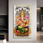 Hindu God Ganpati Bappa with Modak Acrylic Painting for Home and Office Decor