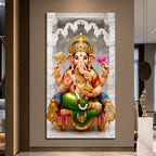 Hindu God Ganpati Bappa with Modak Acrylic Painting for Home and Office Decor
