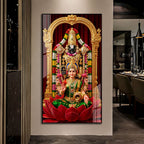 Lord Venkateswara Balaji with Goddess Lakshmi Acrylic Wall Painting for Home Decor