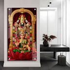 Lord Venkateswara Balaji with Goddess Lakshmi Acrylic Wall Painting for Home Decor