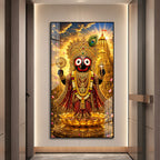 Sacred Lord Jagannath with Temple Background Acrylic Painting for Pooja Room