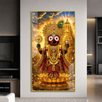 Sacred Lord Jagannath with Temple Background Acrylic Painting for Pooja Room