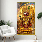 Sacred Lord Jagannath with Temple Background Acrylic Painting for Pooja Room