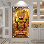 Sacred Lord Jagannath with Temple Background Acrylic Painting for Pooja Room