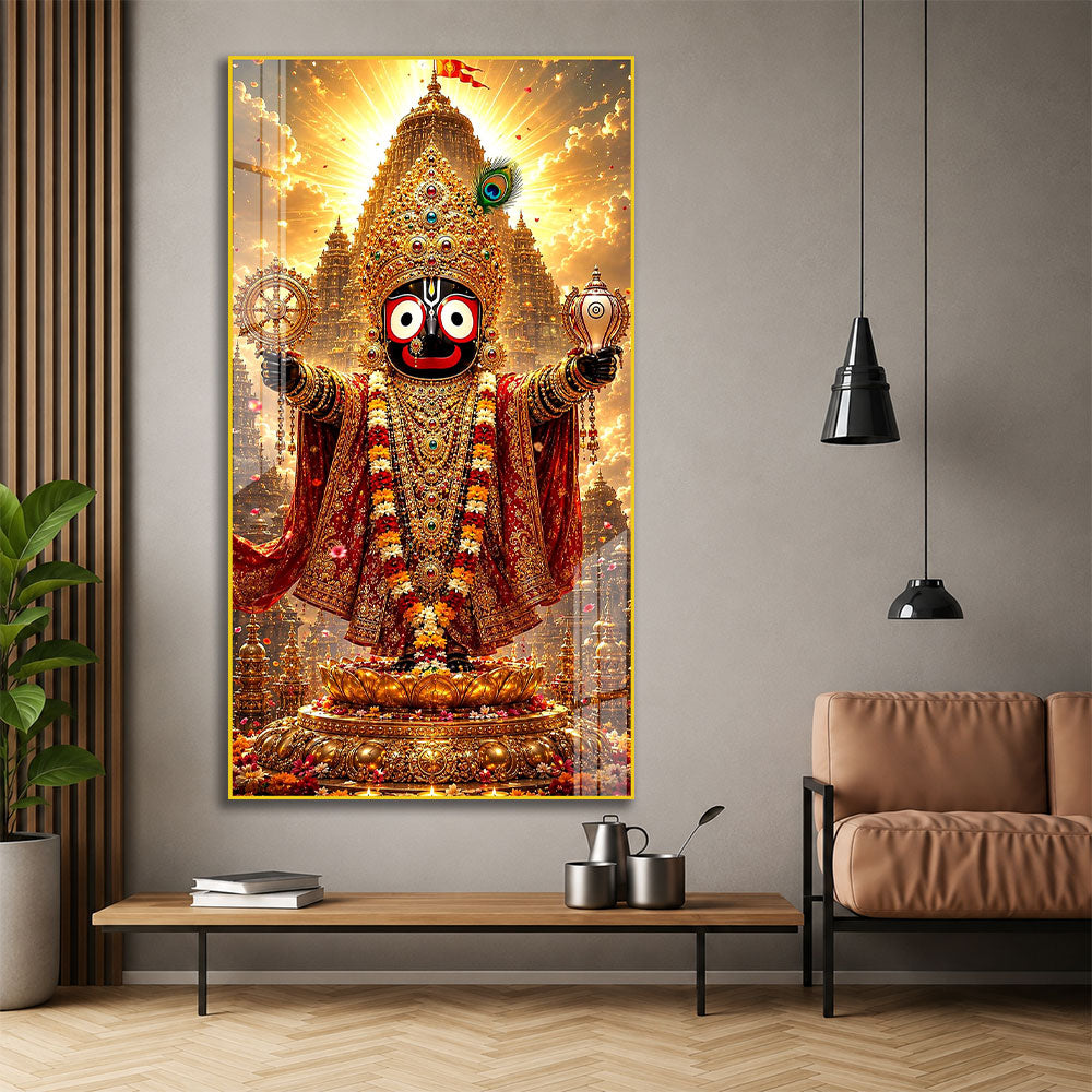 Hindu God Lord Jagannath Premium Acrylic Wall Art for Living Room Decoration