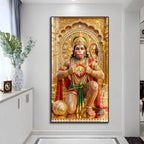 Hanuman Ji Ram Bhakti Premium Acrylic Wall Painting for Living Room Decoration