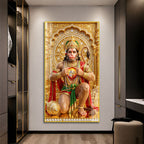Hanuman Ji Ram Bhakti Premium Acrylic Wall Painting for Living Room Decoration