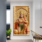 Hanuman Ji Ram Bhakti Premium Acrylic Wall Painting for Living Room Decoration
