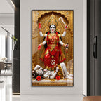 Divine Mahakali Standing on Shiva Premium Acrylic Painting for Meditation Room