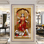 Divine Mahakali Standing on Shiva Premium Acrylic Painting for Meditation Room
