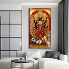 Divine Mahakali Standing on Shiva Acrylic Painting for Meditation Room Decor