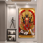 Divine Mahakali Standing on Shiva Acrylic Painting for Meditation Room Decor