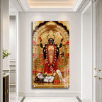 Goddess Maa Kali with Golden Crown Acrylic Wall Art for Home Temple Decoration