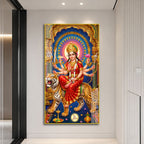 Powerful Durga Mata with Trishul Premium Acrylic Wall Painting for Spiritual Decor