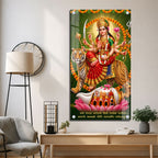 Sacred Goddess Durga on Tiger Premium Acrylic Wall Art for Pooja Room Decor