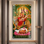 Sacred Goddess Durga on Tiger Premium Acrylic Wall Art for Pooja Room Decor
